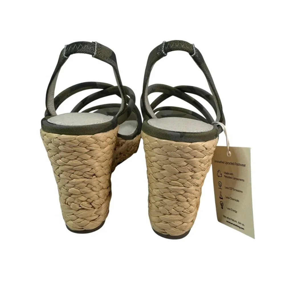 Sanctuary Camo Platform Wedge Sandals Size 8M NWT $129 | Eco-Friendly Espadrille
